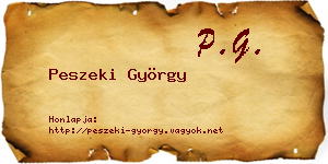Peszeki György névjegykártya