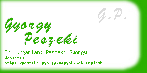 gyorgy peszeki business card