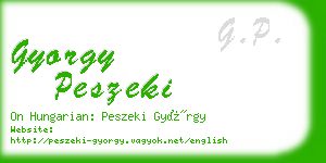 gyorgy peszeki business card